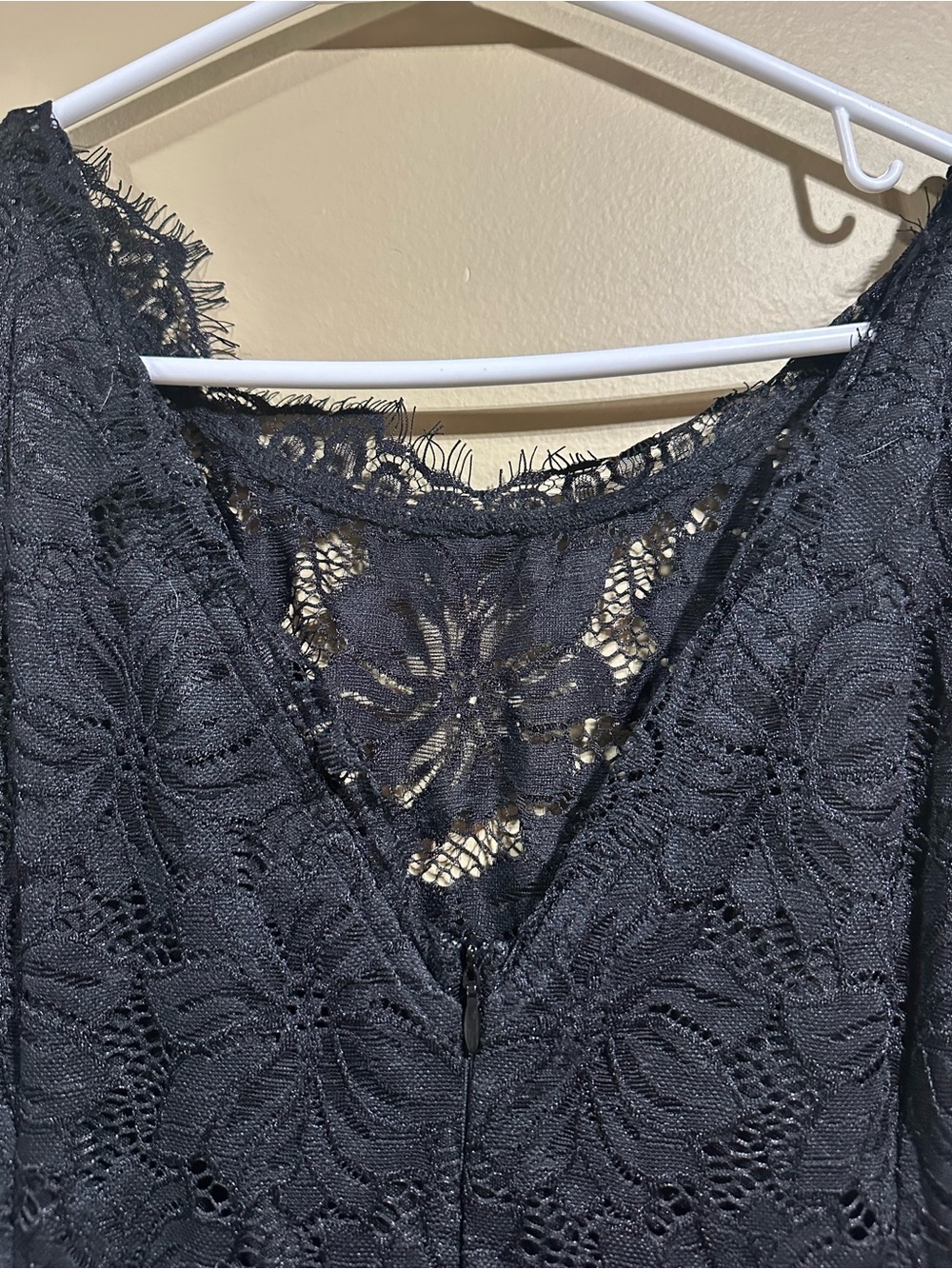 Elegant Black Lace Maxi Dress - Women's Evening Gown - Picture 3 of 4